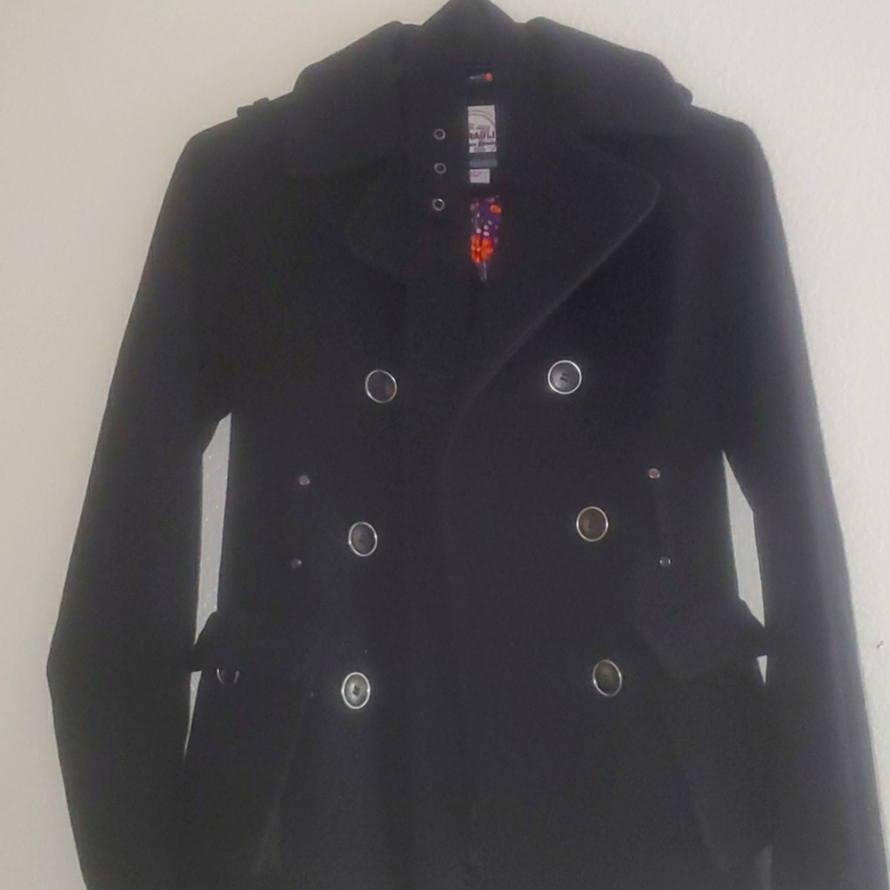 Black hydralic Pea coat 4 winter